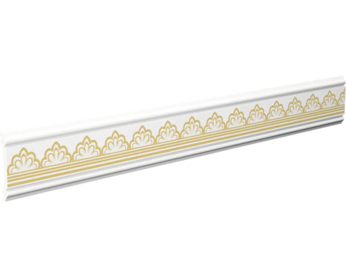 Plintă decorativă DP13-4Z alb/auriu 200x6x0,6 cm Cornișă decorativă cu motiv floral