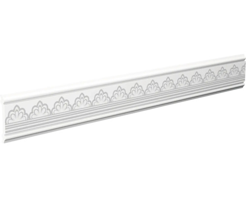 Plintă decorativă DP13-4S alb/argintiu 200x6x0,6 cm Ornament decorativ cu model de frunze pentru amenajări interioare