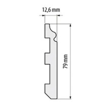 Dimensiunile unei plinte: 12,6 mm x 79 mm