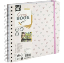 Album spiralat cu model de inimă și bandă elastică