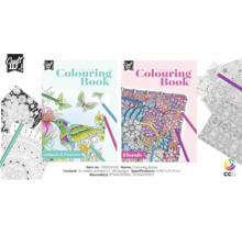 Cărți de colorat cu motive de animale, modele florale și logo Craft ID