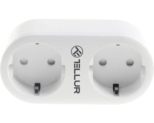 Priză smart inteligentă dublă (adaptor) Tellur max. 3680W, conexiune WiFi contor inclus Tellur Logo Priză dublă