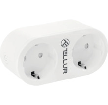 Ștecher dublu alb cu logo-ul Tellur