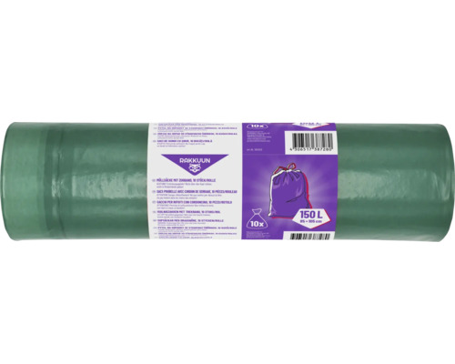 Rola saci de gunoi cu șnur, 10 bucăți, 150 litri