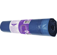 Rola saci menajeri albastri cu șnur, 10 bucăți, 120 litri