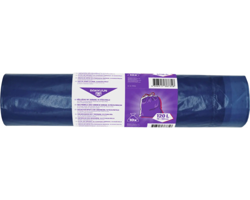 Rola de saci de gunoi cu șnur, 10 bucăți, volum de 120 litri