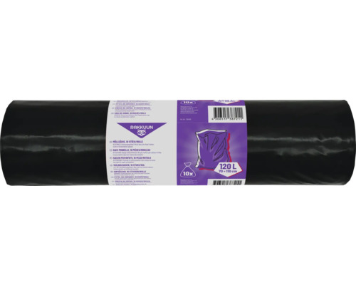 Saci menajeri 120L 70x110 cm, rolă 10 bucăți Rulou de saci de gunoi, 10 bucăți, 120 litri