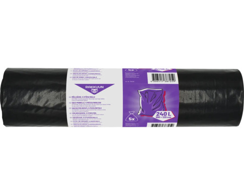 Rulou de saci de gunoi, 5 bucăți, 240 litri