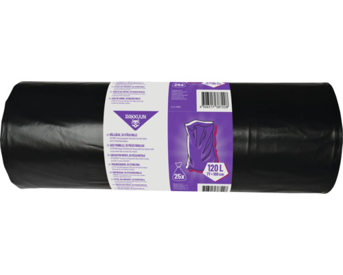 Saci menajeri industriali 120L 77x100 cm, rolă 25 bucăți Rola saci de gunoi, 25 bucăți, 120 litri