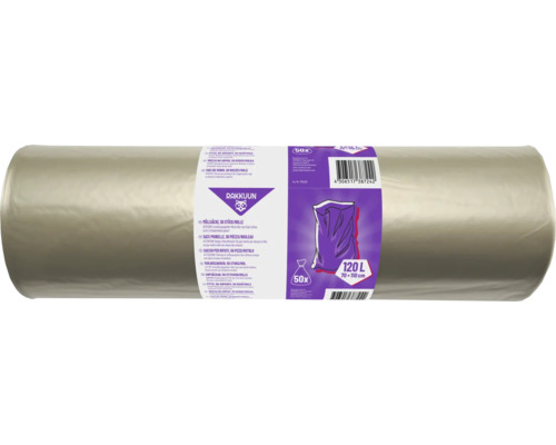 Rulou de saci de gunoi, 50 de bucăți, 120 litri, circa 70 x 110 centimetri