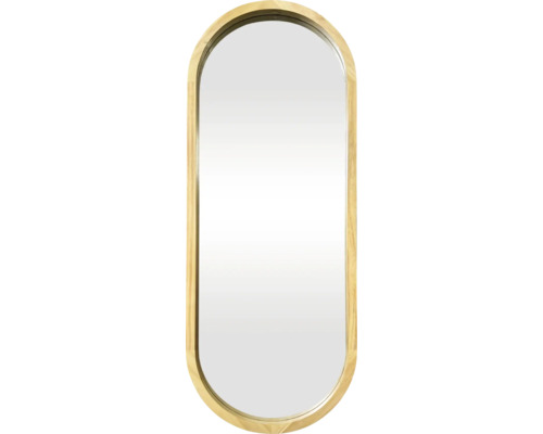 Oglindă ovală cu ramă din lemn