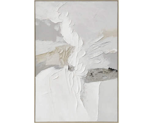 Pictură abstractă cu structură în relief în ramă