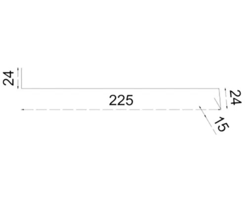Desen tehnic al unui profil cu dimensiunile 24, 225 și 15