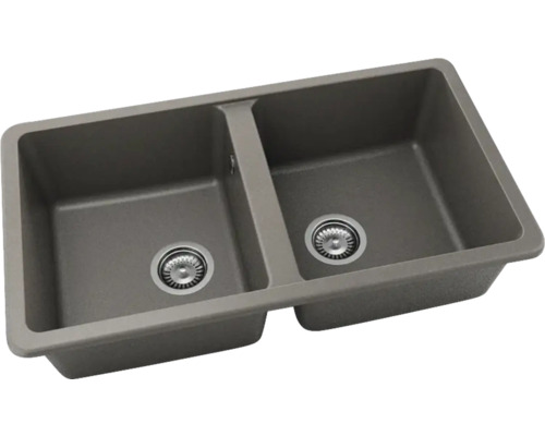 Chiuvetă dublă din material compozit cu două cuve