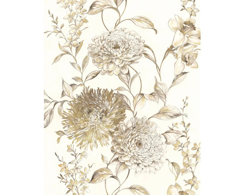 Tapetă florală cu design cu flori și frunze