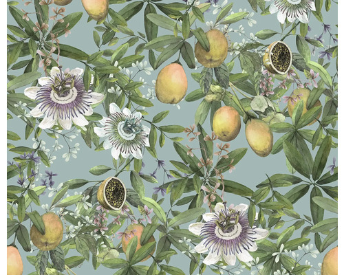 Hârtie cu model floral cu motive de fructul pasiunii.