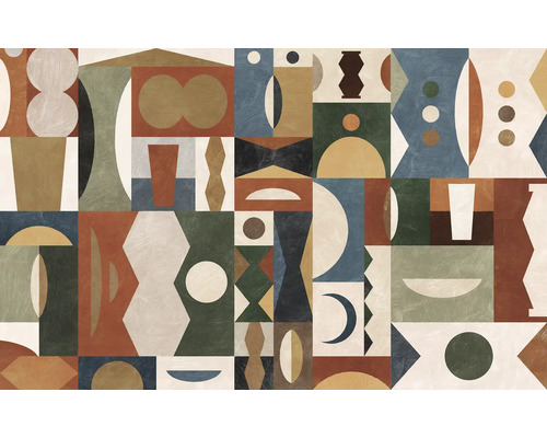 Imagine de perete cu forme și modele geometrice abstracte.