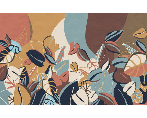 Design abstract cu frunze pentru decorarea pereților