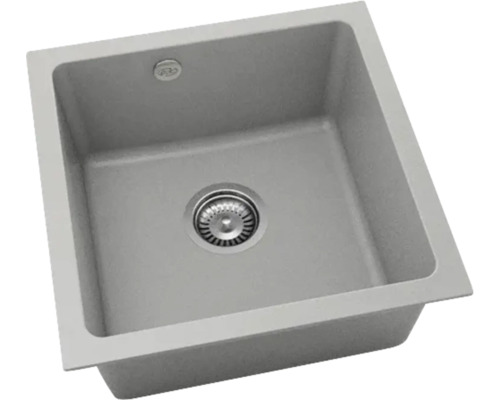 Chiuvetă bucătărie fatgranit FAT Avangard 241 46x46 cm fără picurător Grey reversibilă 3 tipuri de montaj Chiuvetă din piatră