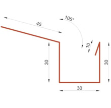 Desen tehnic al unei cleme de fixare a jgheabului cu dimensiuni