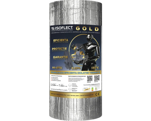 Rola termoizolantă Isoflect Gold pentru izolație termică, barieră de vapori și izolație fonică