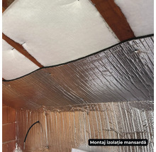 Izolație mansardă cu material izolant și folie