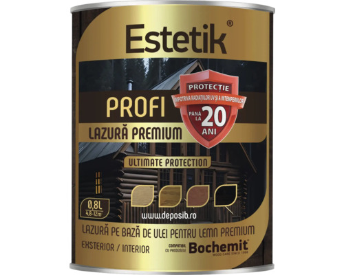 Lazură de lemn Estetik Profi Premium pentru interior și exterior la cutie