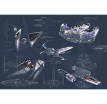 Ilustrație cu modele de nave spațiale Star Wars