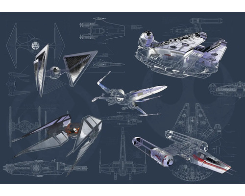 Ilustrație cu modele de nave spațiale Star Wars