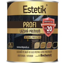 Lazură premium pentru lemn Estetik Profi, cutie de 3 litri, pentru interior și exterior