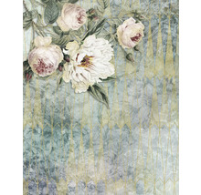 Tapet cu model floral de trandafiri și forme geometrice