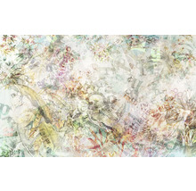 Model abstract cu flori și inscripții