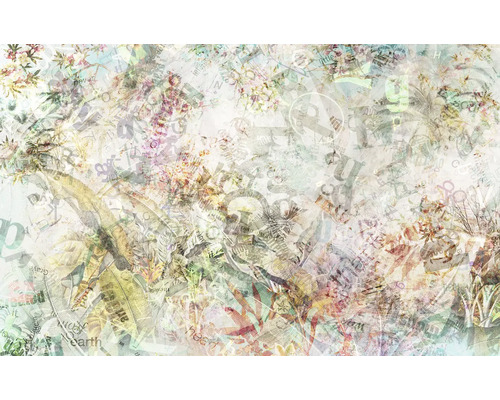 Model abstract cu flori și inscripții