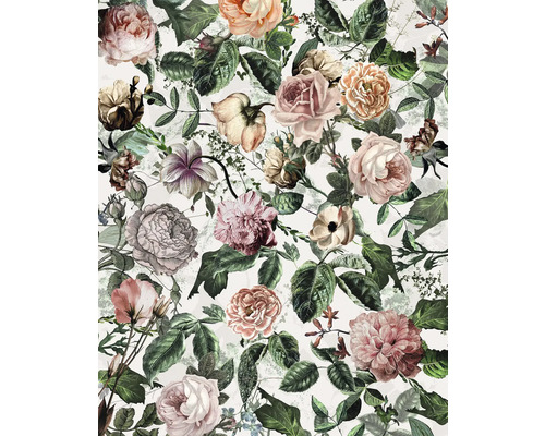 Tapetă florală cu trandafiri și frunze