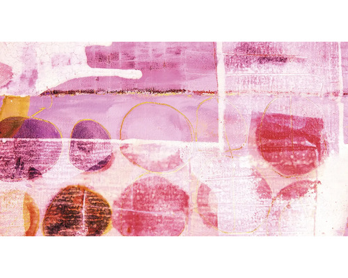 Pictură abstractă cu forme circulare pe pânză