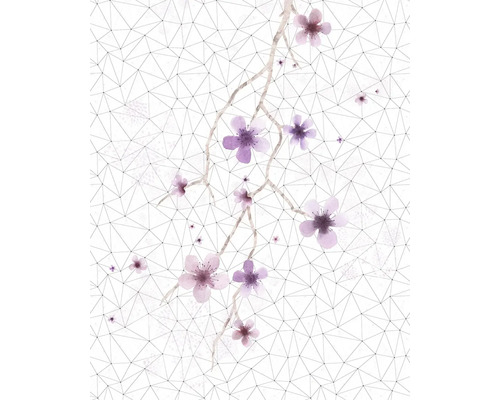 Tapet cu model floral și forme geometrice