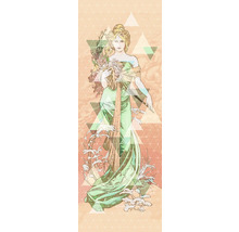 Ilustrație cu o femeie cu flori