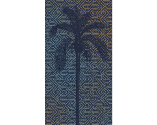 Tapet cu motiv de palmier și model geometric