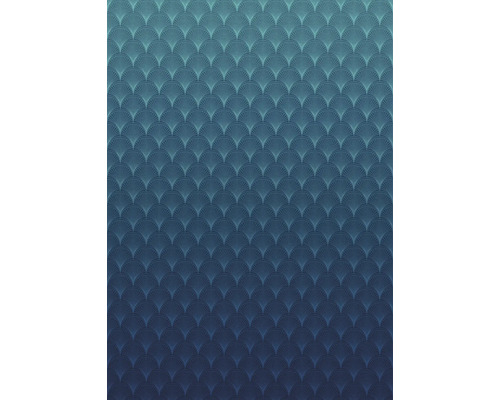 Model de tapet albastru cu design de evantai