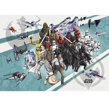 Ilustrație cu personaje și nave spațiale Star Wars