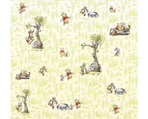 Tapet cu motive Winnie the Pooh și model de copac