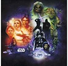 Colaj Star Wars cu diverse personaje și nave spațiale