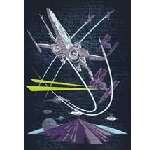 Imagine de perete Star Wars cu design X-Wing și TIE-Fighter