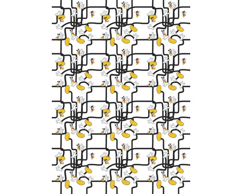 Fototapet vlies DX4-006 Disney Edition 4 Mickey Foot Labyrinth 200x280 cm Tapet cu model repetitiv cu Mickey Mouse și forme geometrice