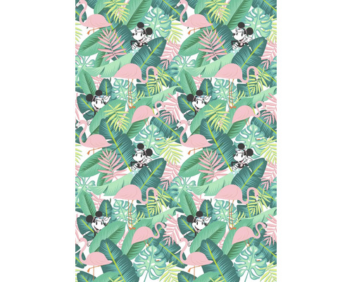Model cu frunze tropicale, flamingo și Mickey Mouse