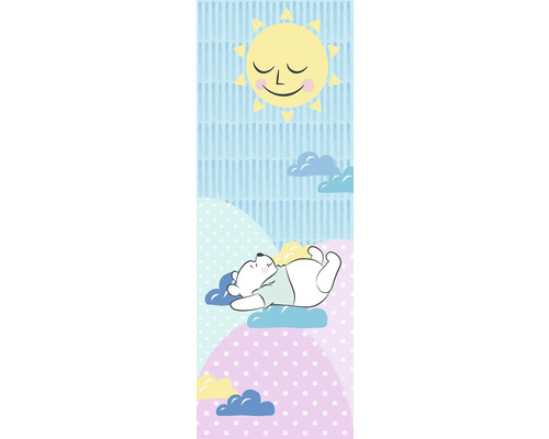 Fototapet vlies DX2-083 Disney Edition 4 Winnie Pooh Take a Nap 100x280 cm Ilustrație cu un urs dormind pe nori sub un soare zâmbitor