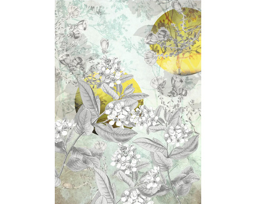 Model floral decorativ cu flori și frunze