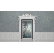 Decor de perete cu muluri și pictură murală tropicală