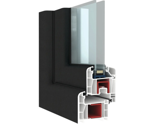 Profil de fereastră din plastic în secțiune transversală cu geam termopan