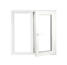 Fereastră batantă din plastic alb cu funcție oscilobatantă în poziție deschisă